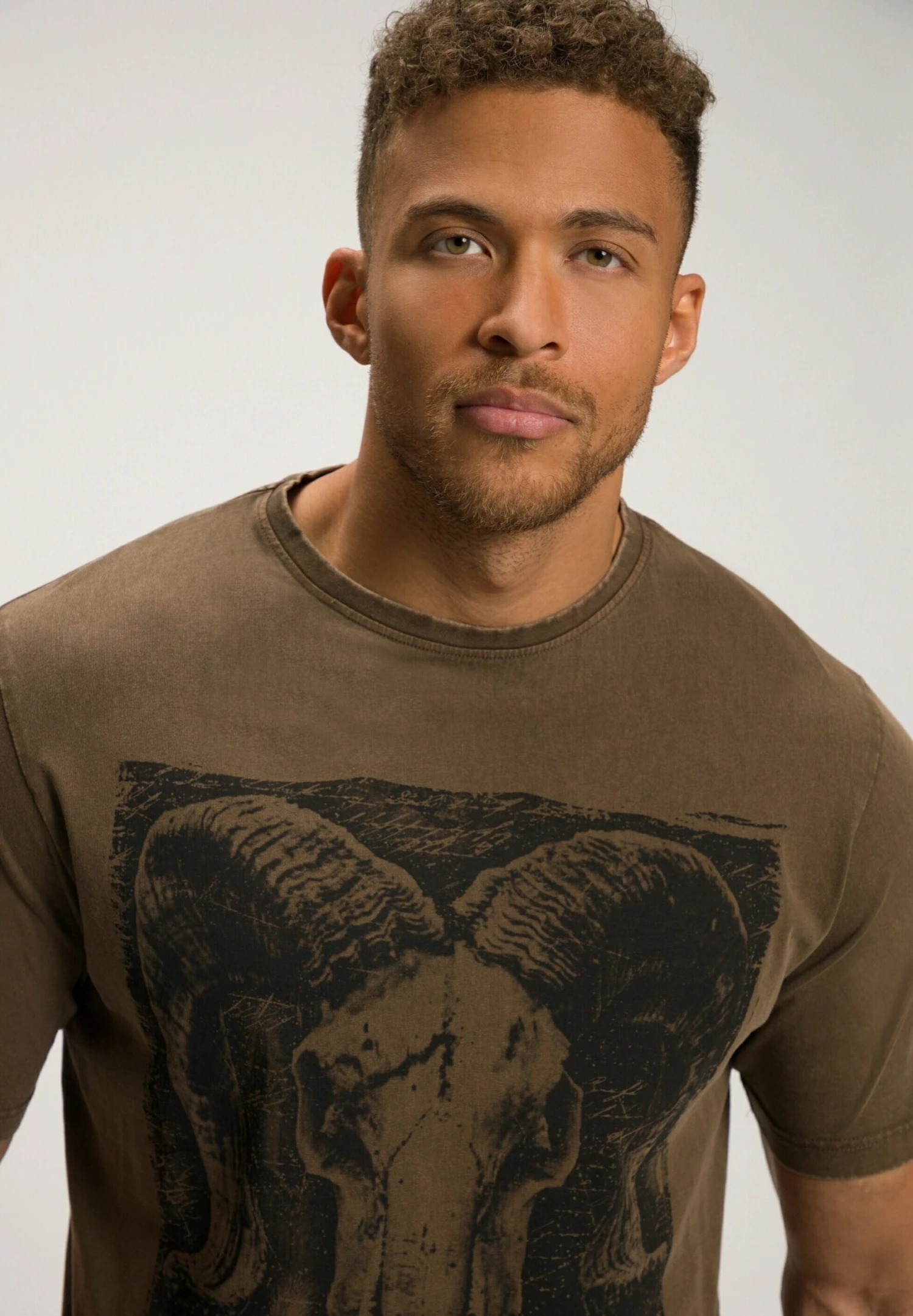 JP1880 T-Shirt Print - Mocca Brown 4 JP1880 T-Shirt Print - Mocca Brown - Afbeelding 2