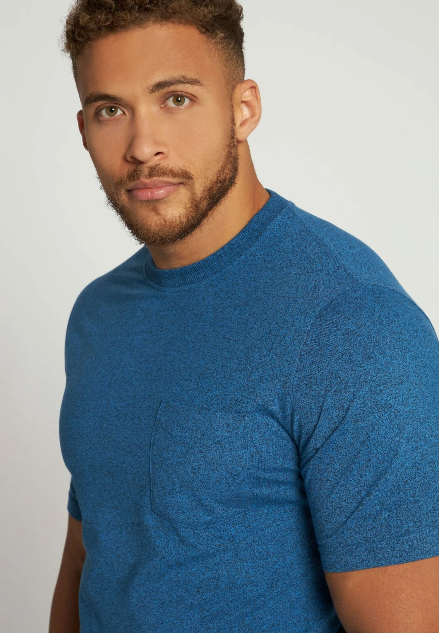 JP1880 Pocket Detail - T-Shirt Basic - Medium Blue 4 JP1880 Pocket Detail - T-Shirt Basic - Medium Blue - Afbeelding 2