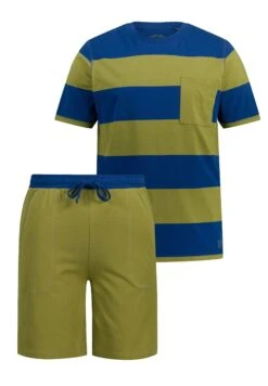 JP1880 Homewear Tweedelig Gestreept Set - Pyjama - Olijf -JP1880 094f8bdf000644bdbcc90cdcadf972e0