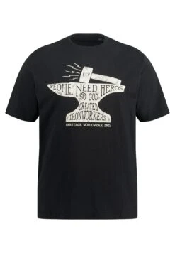 JP1880 Workwear Korte Mouwen Ronde Hals - T-Shirt Print - Zwart -JP1880 0a5feb2fefc14fc0ae1065b228ce7342