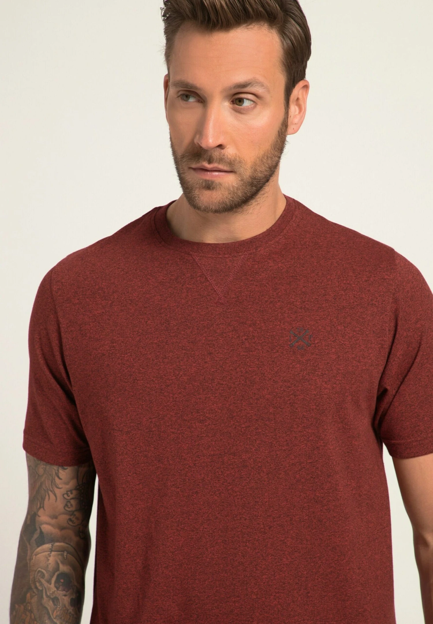 JP1880 Workwear Avec Manches Courtes Et Col Rond - T-Shirt Basic - Rouge Pomme 4 JP1880 Workwear Avec Manches Courtes Et Col Rond - T-Shirt Basic - Rouge Pomme - Afbeelding 2