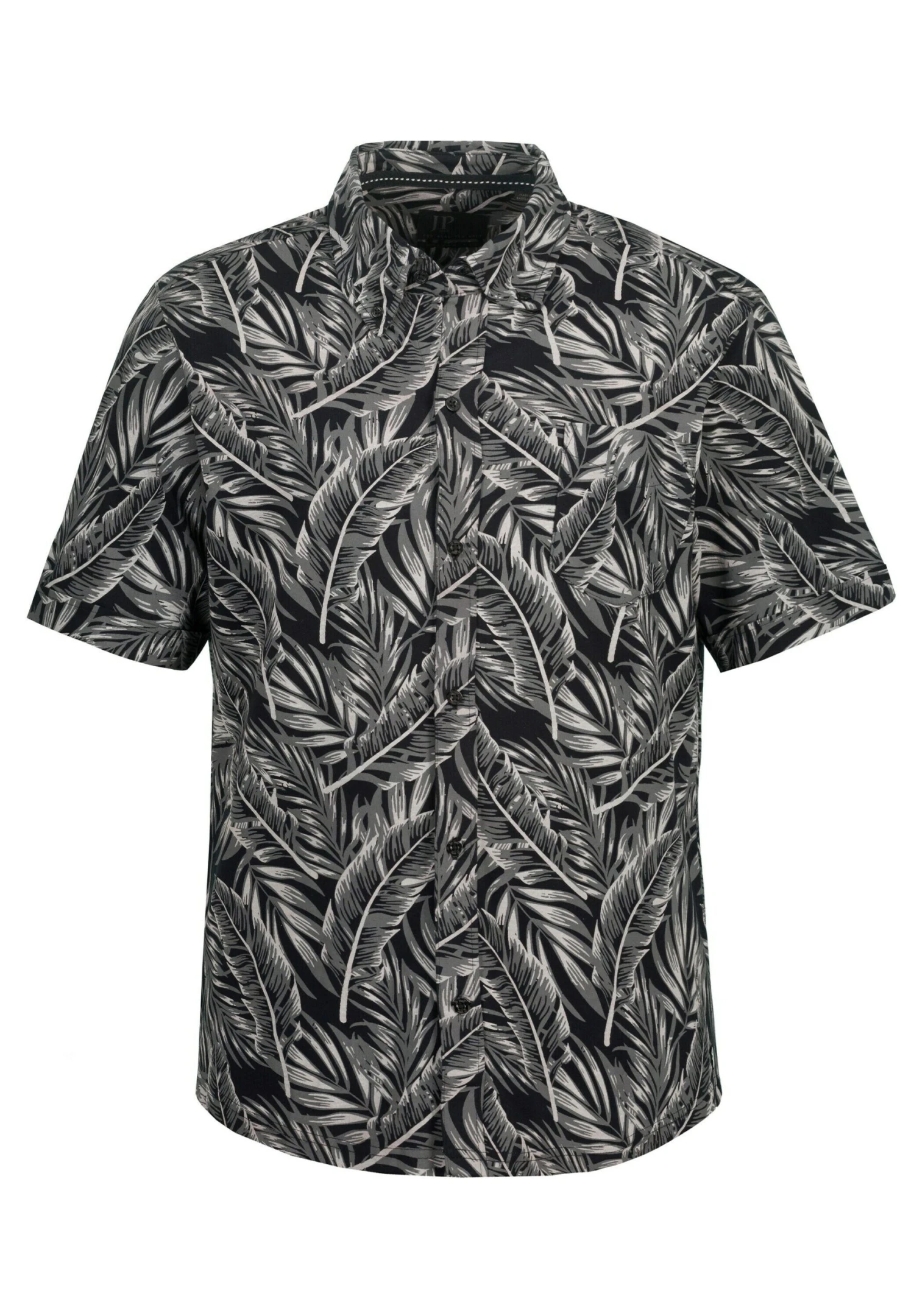 JP1880 Halbarm Buttondown-Kragen Modern Fit Floraler- Overhemd - Schwarz 3 JP1880 Halbarm Buttondown-Kragen Modern Fit Floraler- Overhemd - Schwarz