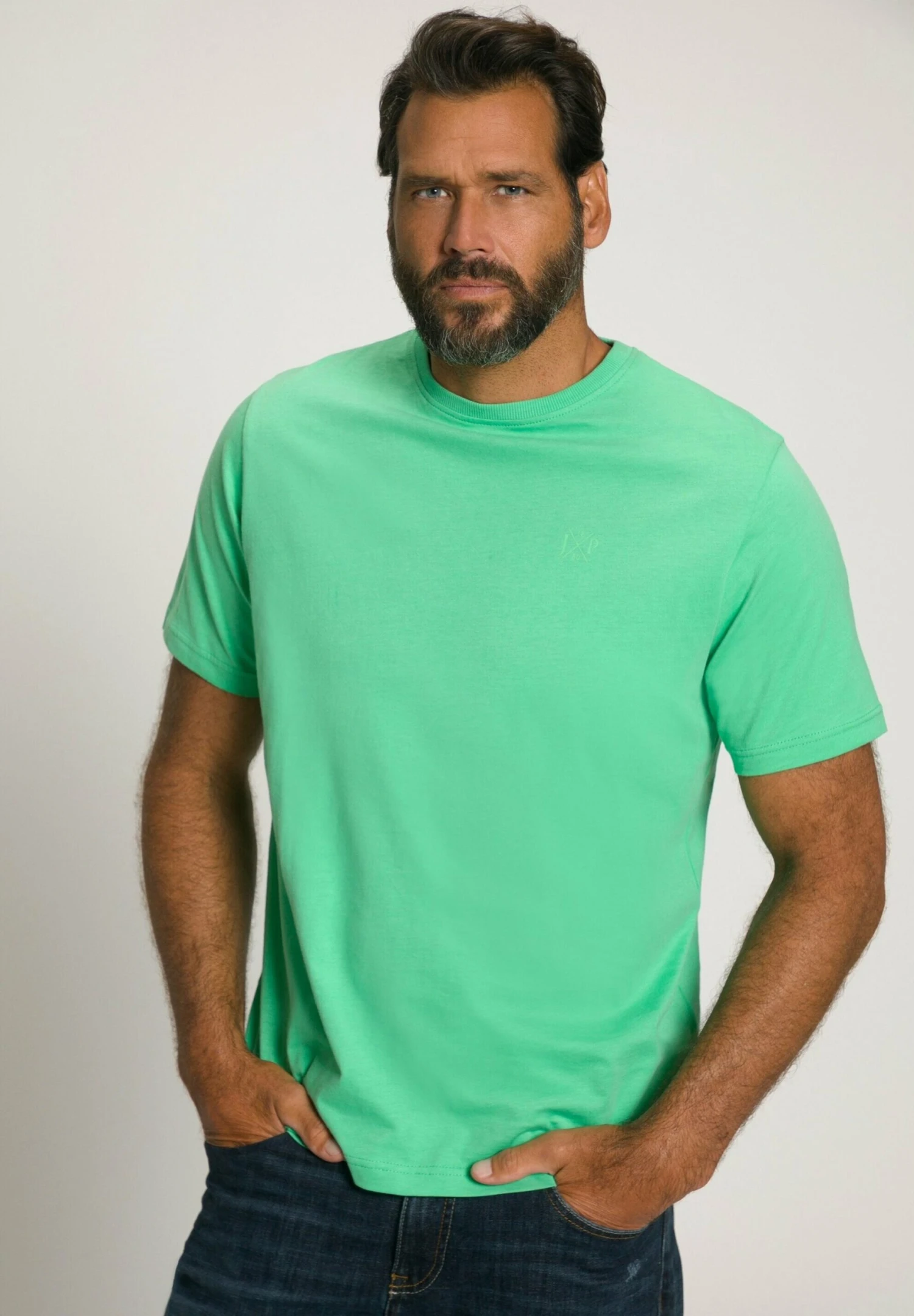 JP1880 T-Shirt Print - GraumelangeHellgrün 4 JP1880 T-Shirt Print - GraumelangeHellgrün - Afbeelding 2