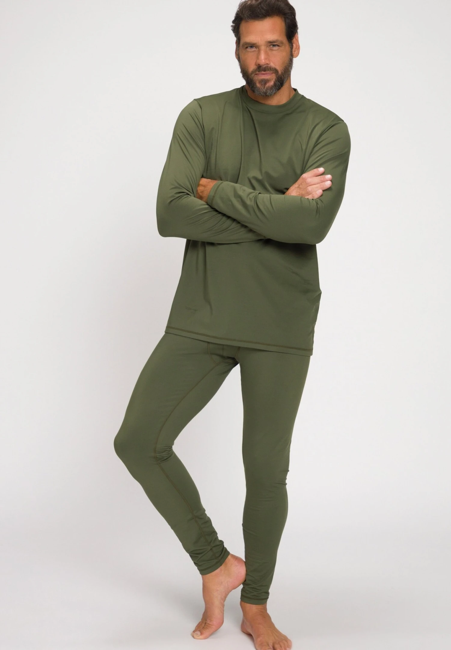 JP1880 Jay-Pi Skiwear - Hemd - Dunkel Khaki 4 JP1880 Jay-Pi Skiwear - Hemd - Dunkel Khaki - Afbeelding 2