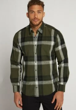 JP1880 Long Sleeve Plaid - Overhemd - Olive Green