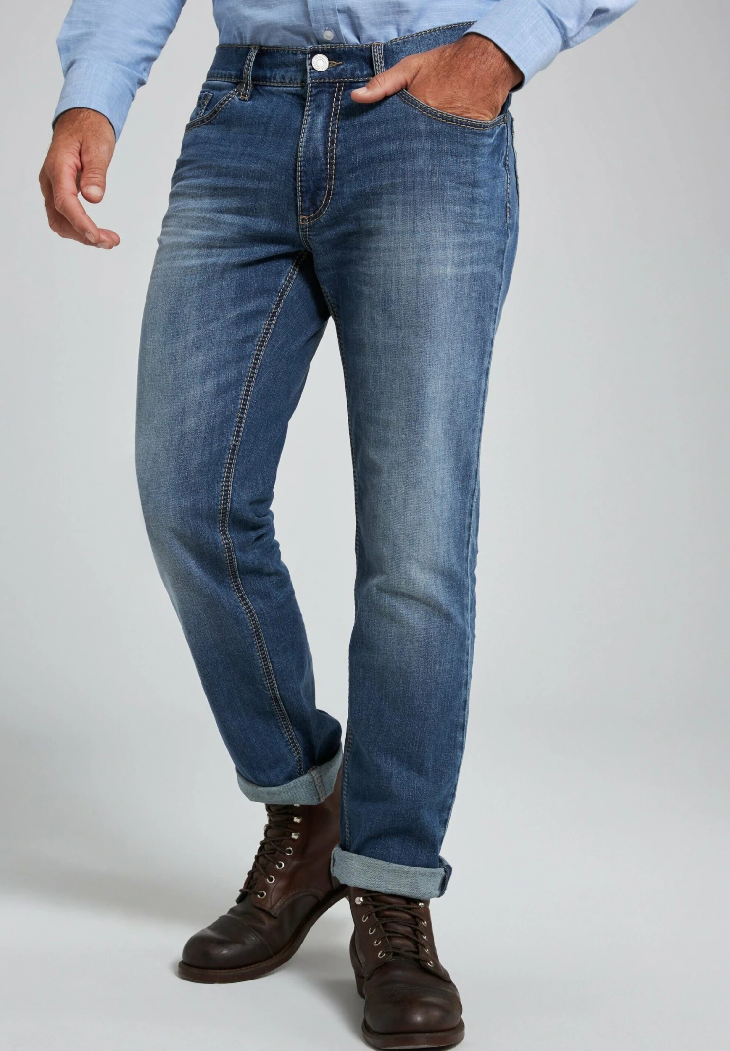 JP1880 Straight Leg Jeans - Mattes Jeansblau 3 JP1880 Straight Leg Jeans - Mattes Jeansblau