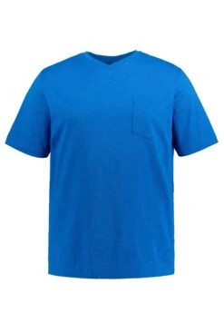 JP1880 Korte MouwenV-Hals Gevlamde- T-Shirt Basic - Blauw -JP1880 22110c6e6a314645b3f15a41e55c9f41