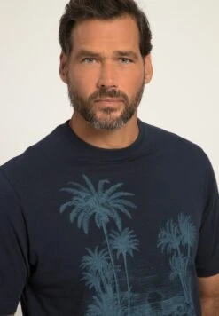 JP1880 Halbarm Palmen Print Flamm - T-Shirt Print - Navy Blue -JP1880 22b77a90401b4db8a806f85f5c1cc7ed