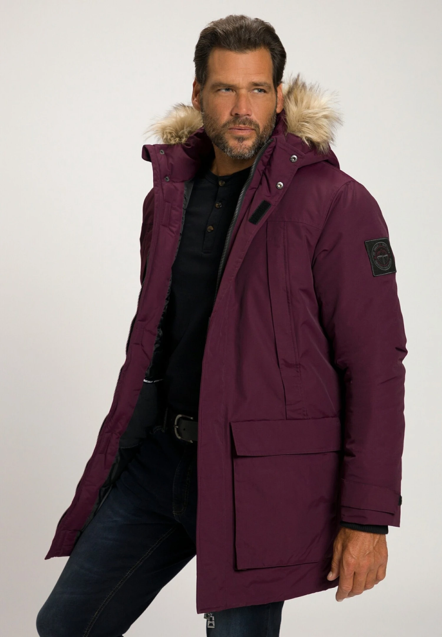 JP1880 With Hood - Parka - Aubergine 5 JP1880 With Hood - Parka - Aubergine - Afbeelding 3