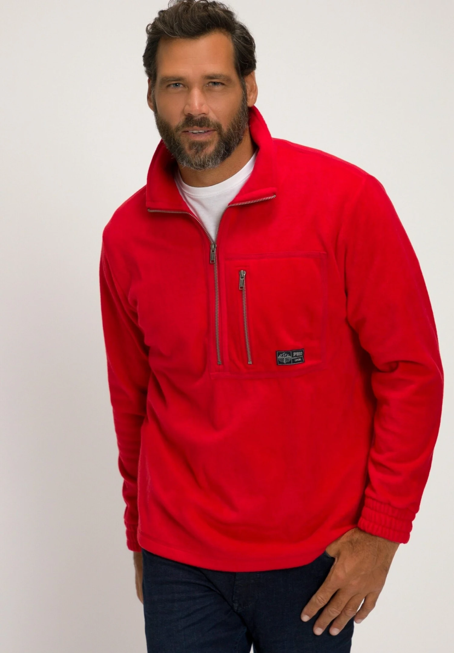 JP1880 Fleece Trui - Red 3 JP1880 Fleece Trui - Red