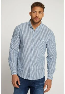 JP1880 LangarmLeinenoptik StehkragenModern Fit Bis- Overhemd - Schneeweiß