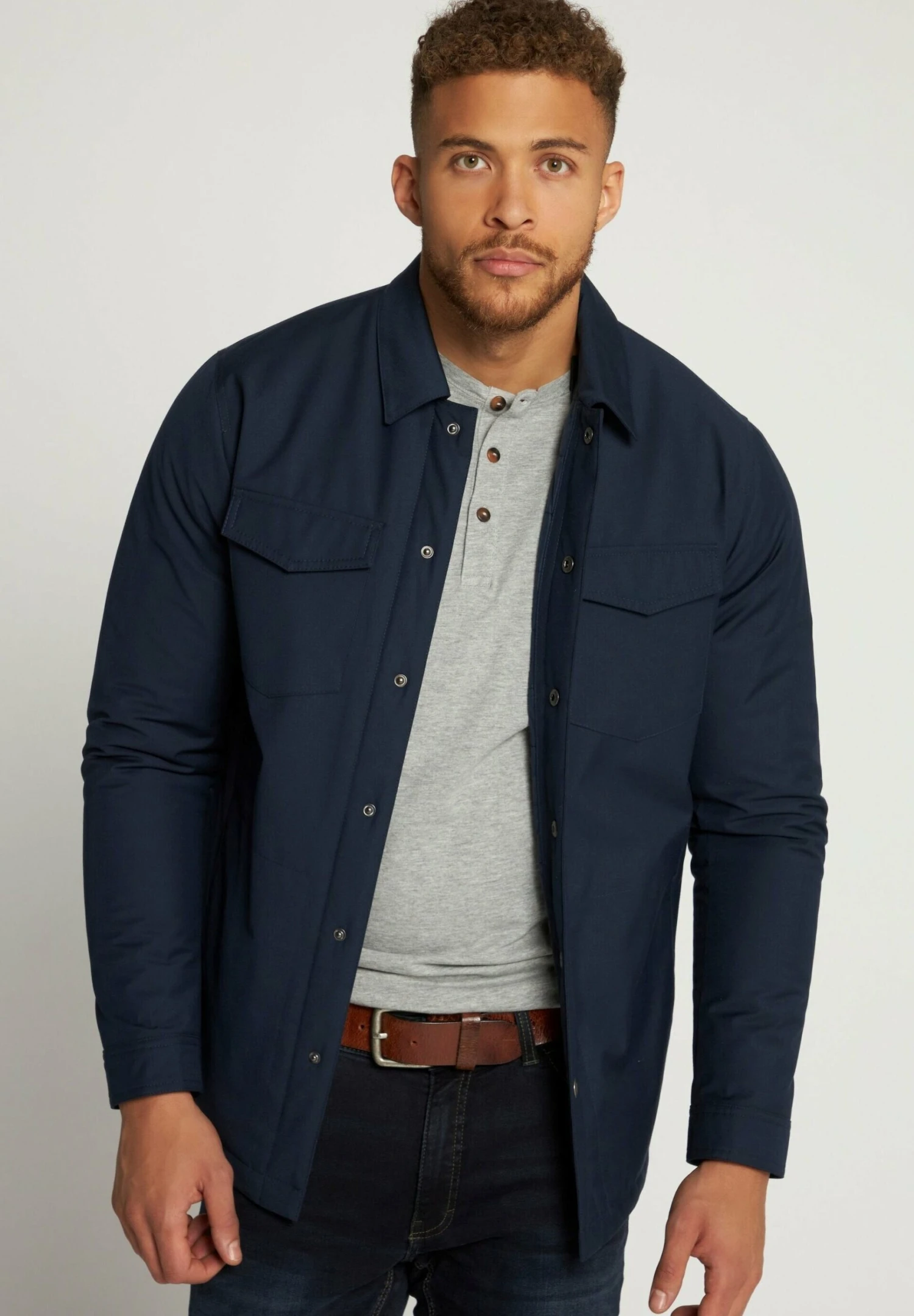 JP1880 Lichte Jas - Mattes Nachtblau 5 JP1880 Lichte Jas - Mattes Nachtblau - Afbeelding 3