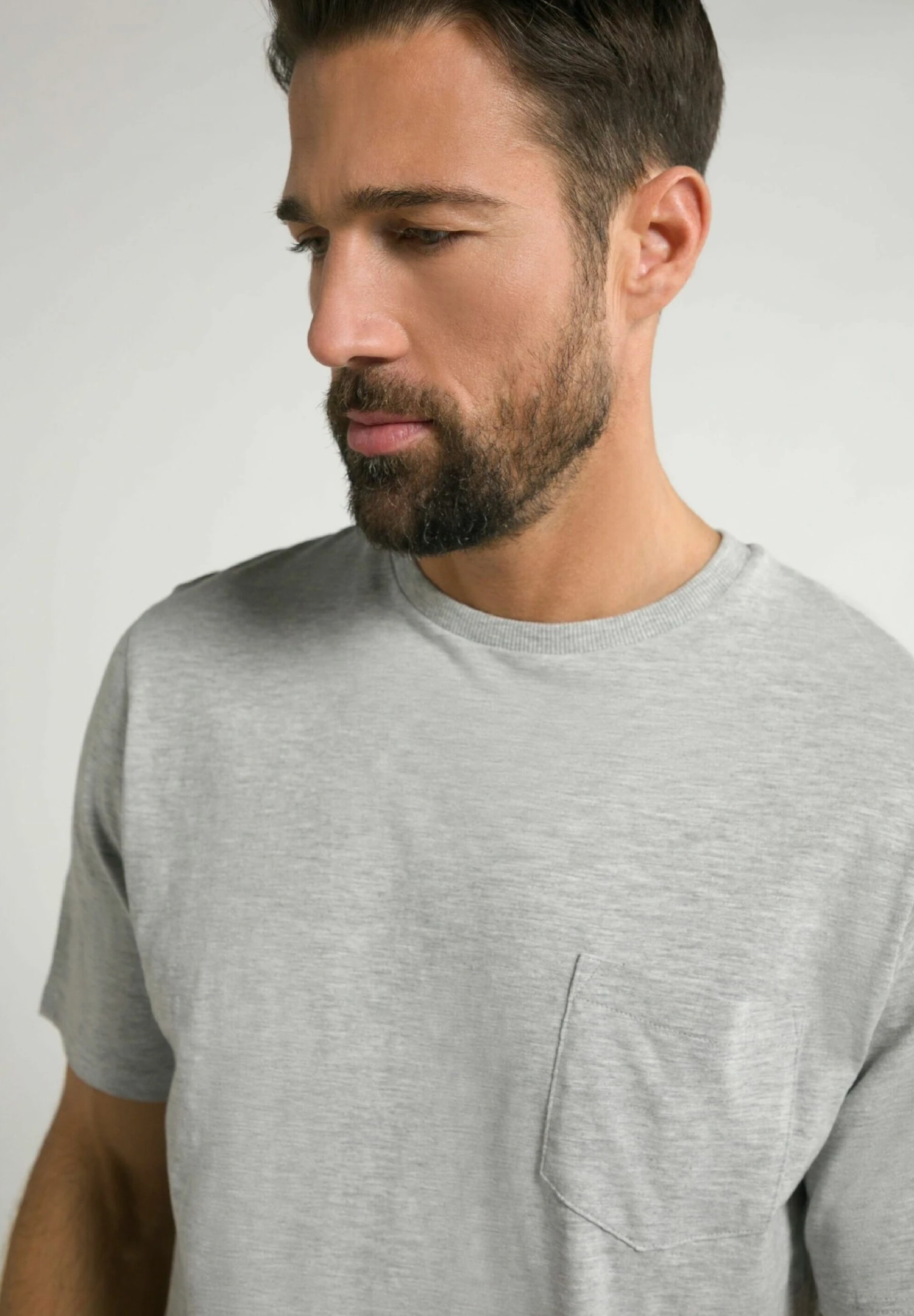 JP1880 T-Shirt Basic - Gris Clair Chine 4 JP1880 T-Shirt Basic - Gris Clair Chine - Afbeelding 2