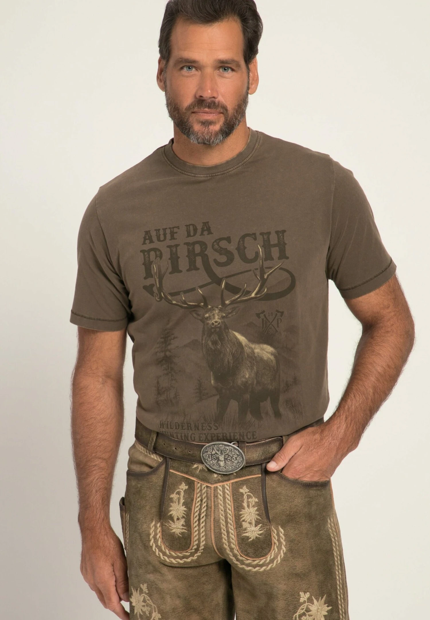 JP1880 T-Shirt Print - Brunâtre 3 JP1880 T-Shirt Print - Brunâtre