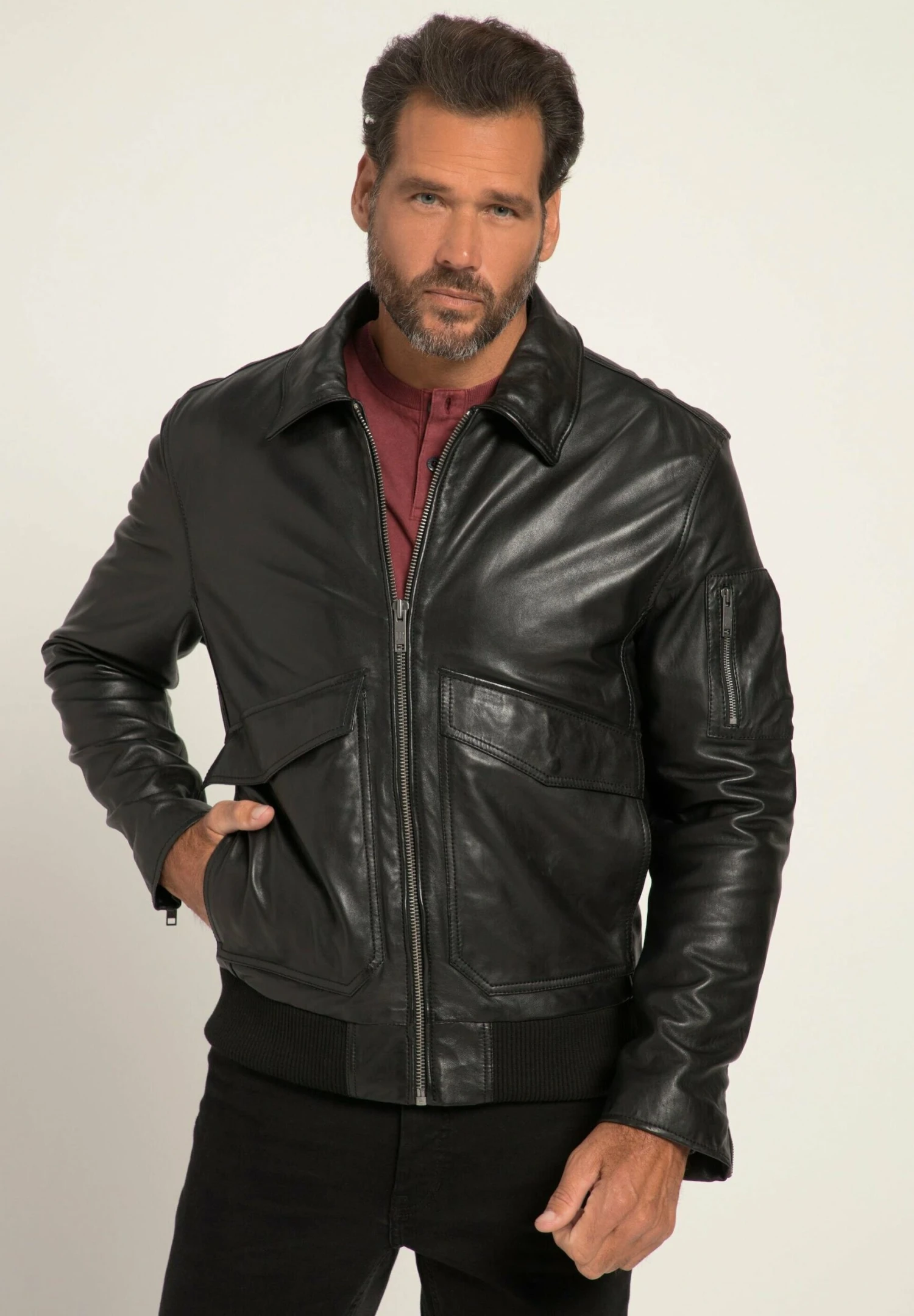 JP1880 Premium Avec Col De Chemi - Leren Jas - Noir 3 JP1880 Premium Avec Col De Chemi - Leren Jas - Noir