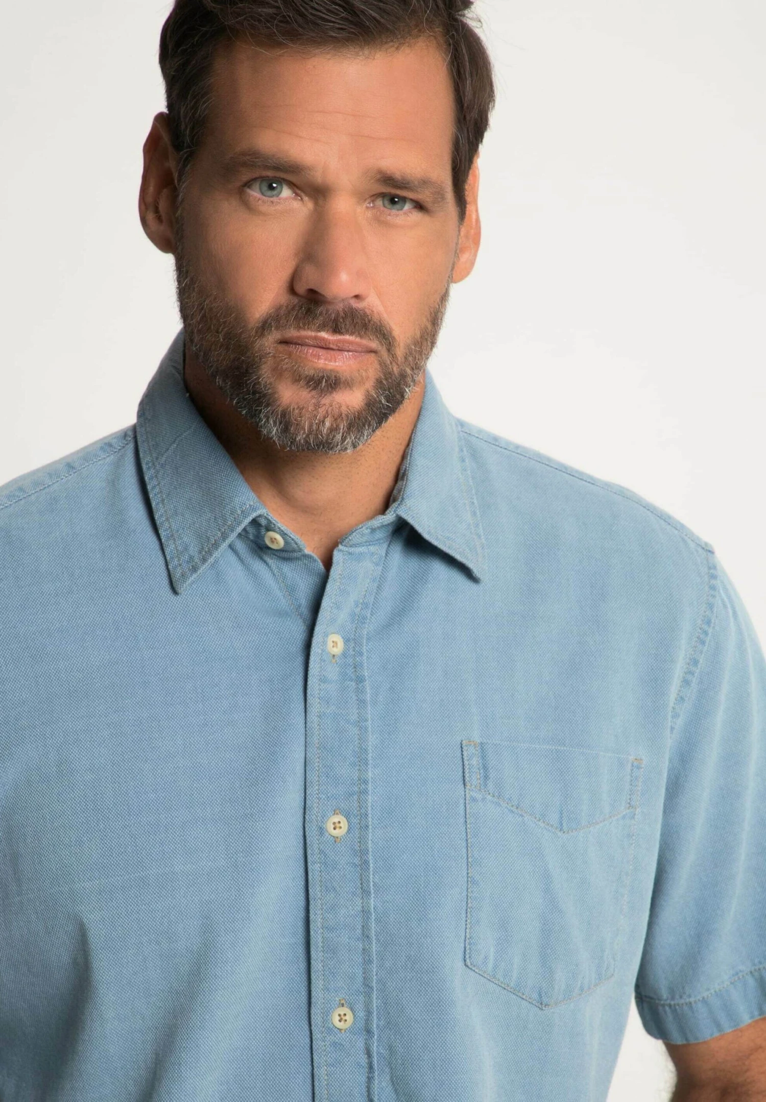 JP1880 Overhemd - Bleached Denim 4 JP1880 Overhemd - Bleached Denim - Afbeelding 2