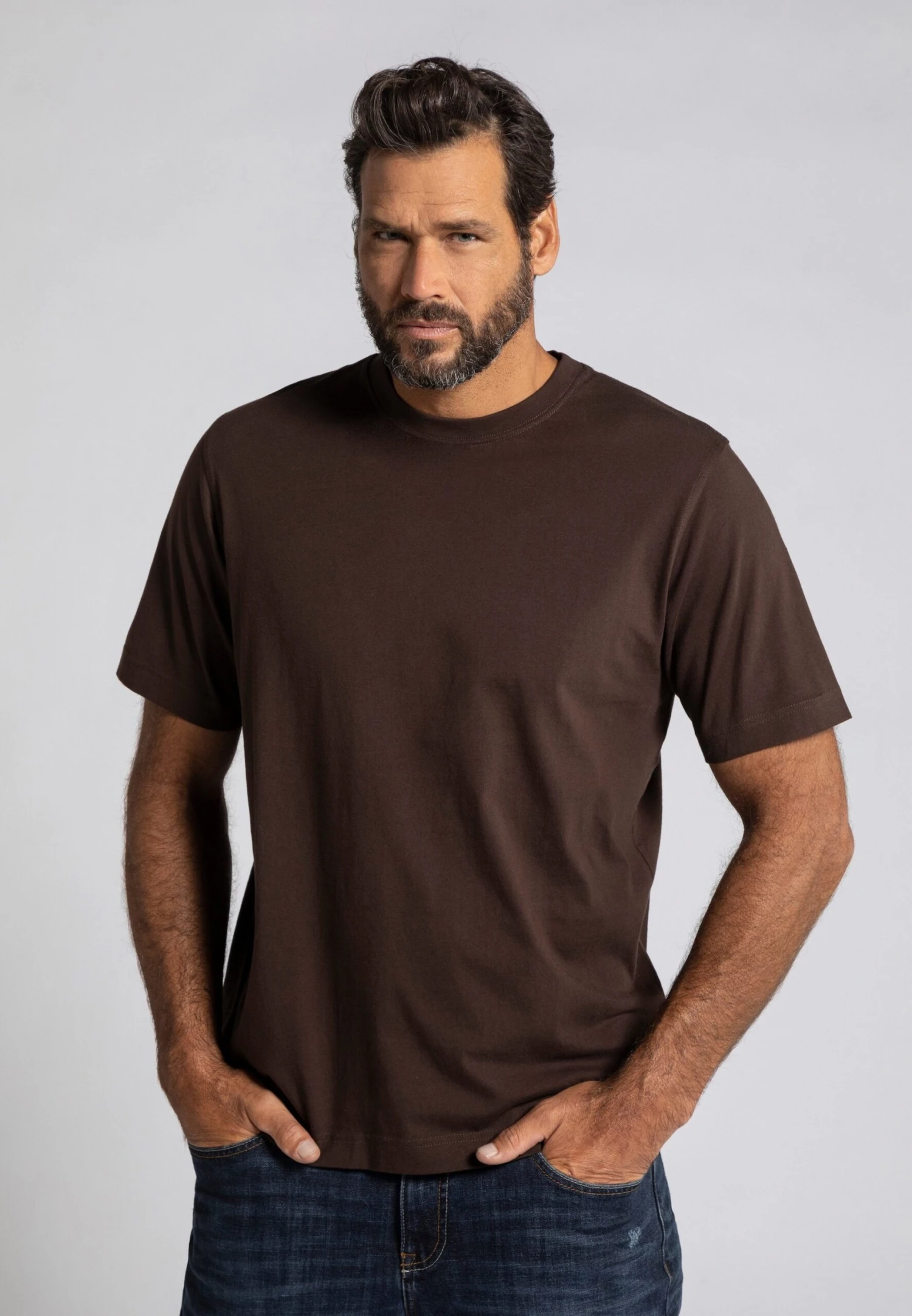 JP1880 Grosse Grössen Bis 8Xl - T-Shirt Basic - Mahagonibraun 3 JP1880 Grosse Grössen Bis 8Xl - T-Shirt Basic - Mahagonibraun