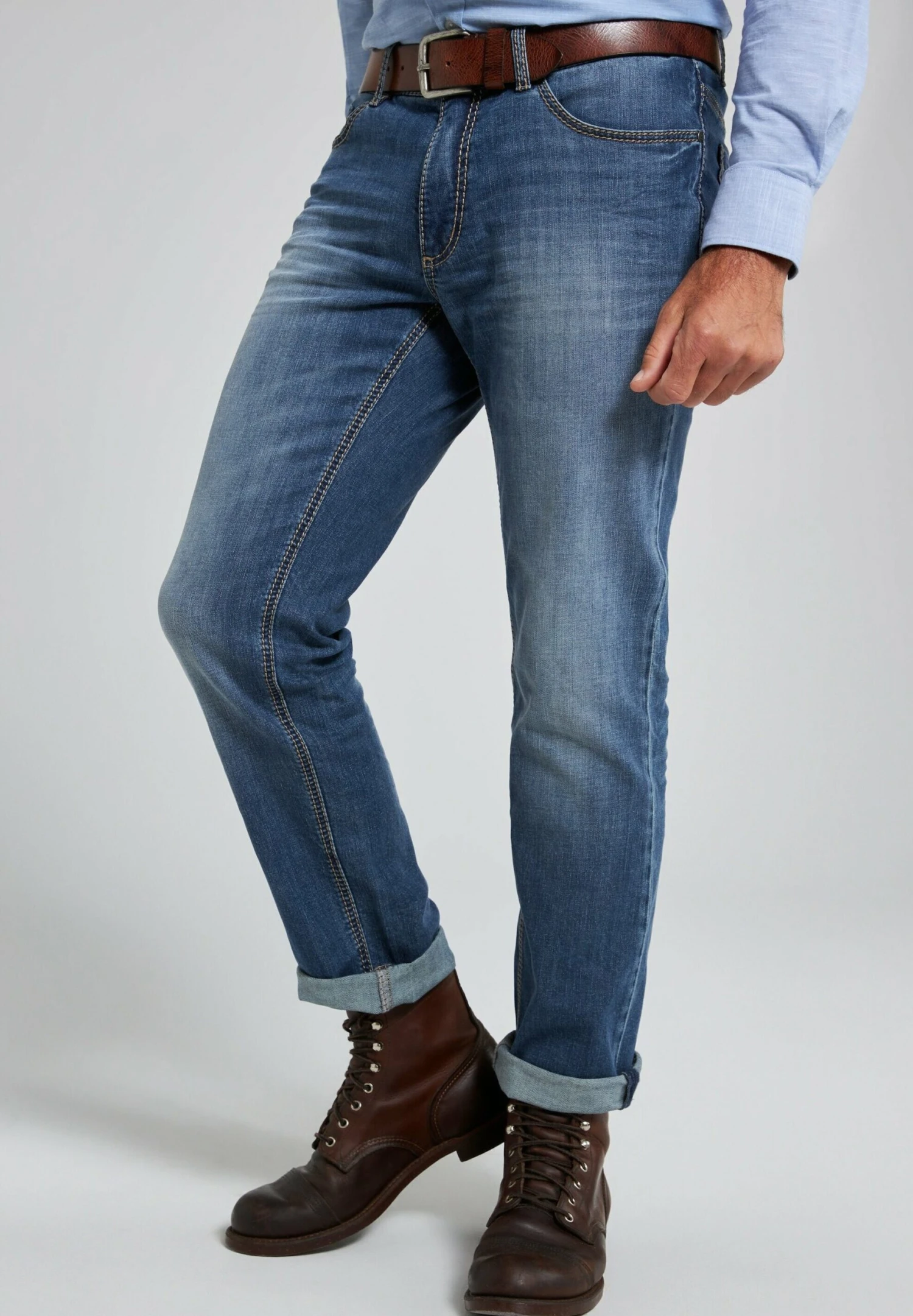 JP1880 Straight Leg Jeans - Mattes Jeansblau 6 JP1880 Straight Leg Jeans - Mattes Jeansblau - Afbeelding 4