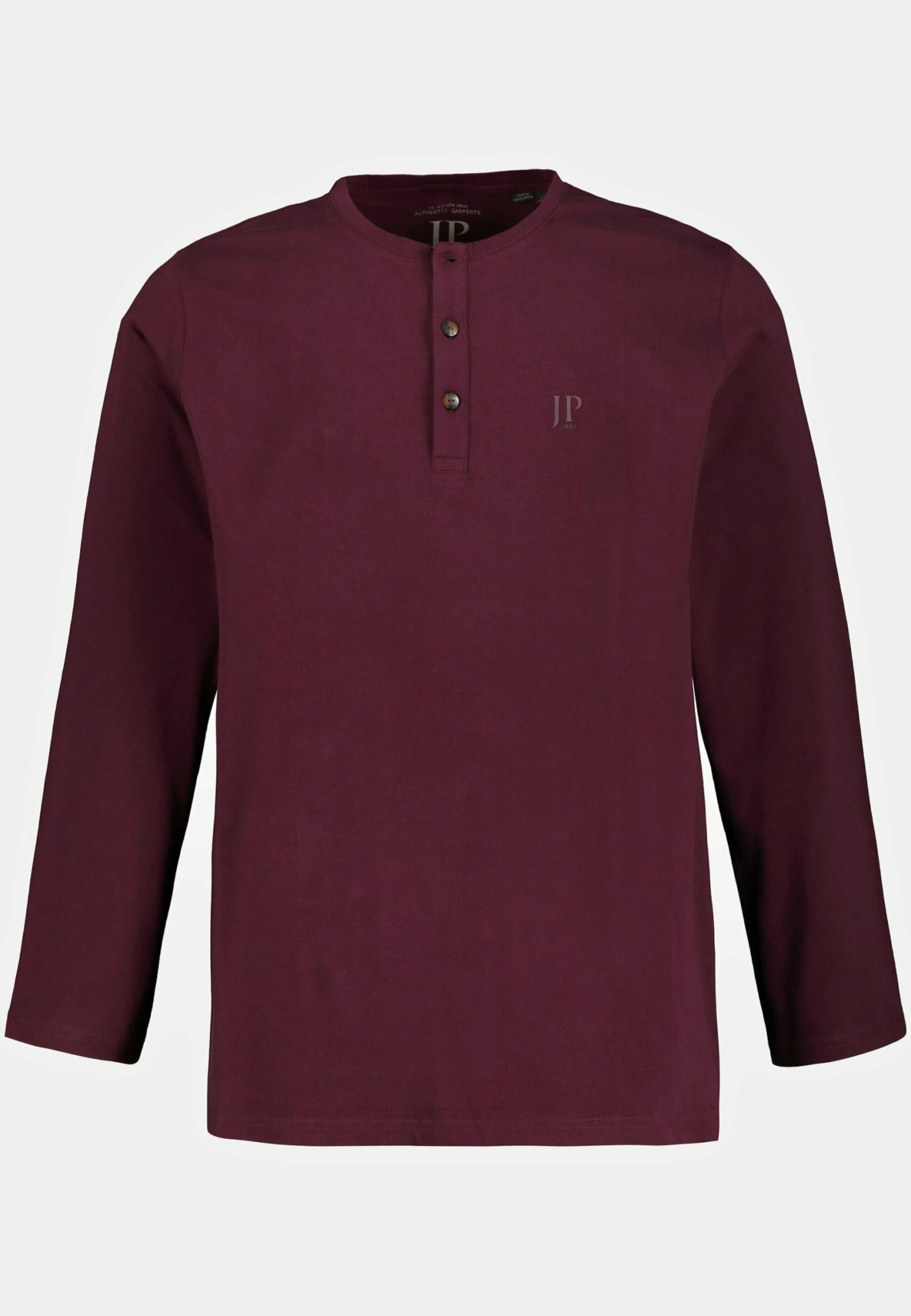 JP1880 Henley- Longsleeve - Aubergine 4 JP1880 Henley- Longsleeve - Aubergine - Afbeelding 2