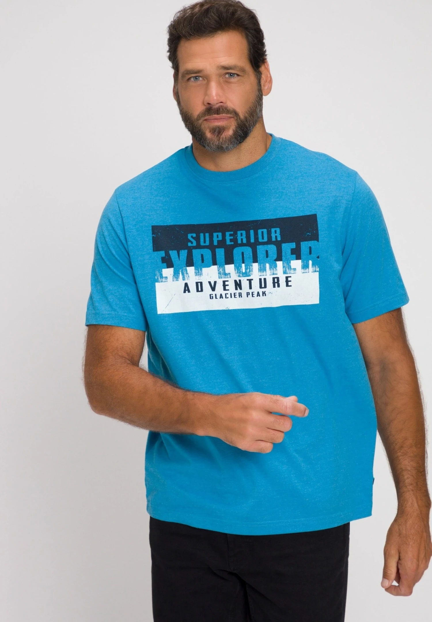 JP1880 T-Shirt Print - Licht Azuurblauw 3 JP1880 T-Shirt Print - Licht Azuurblauw