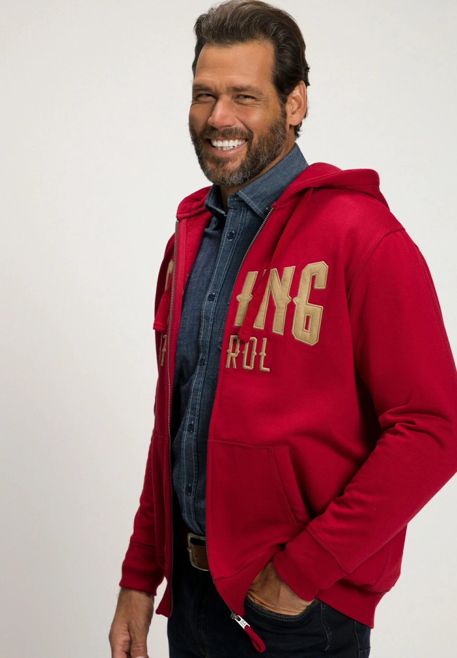 JP1880 Sweater Met Rits - Donkerrood 4 JP1880 Sweater Met Rits - Donkerrood - Afbeelding 2