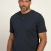 JP1880 Henley Bauchfit Halbarm Rundhals - T-Shirt Basic - Navy Blau 2 JP1880 Henley Bauchfit Halbarm Rundhals - T-Shirt Basic - Navy Blau -JP1880 5915882117db4e228542485bc5fc2dba