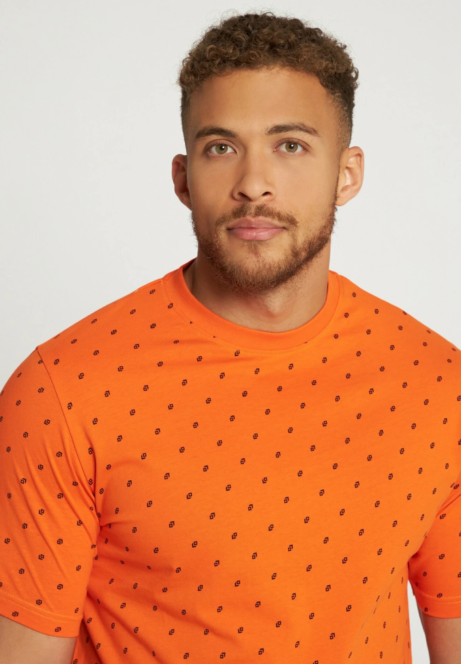 JP1880 Minimal Print- Pyjamashirt - Orange 4 JP1880 Minimal Print- Pyjamashirt - Orange - Afbeelding 2