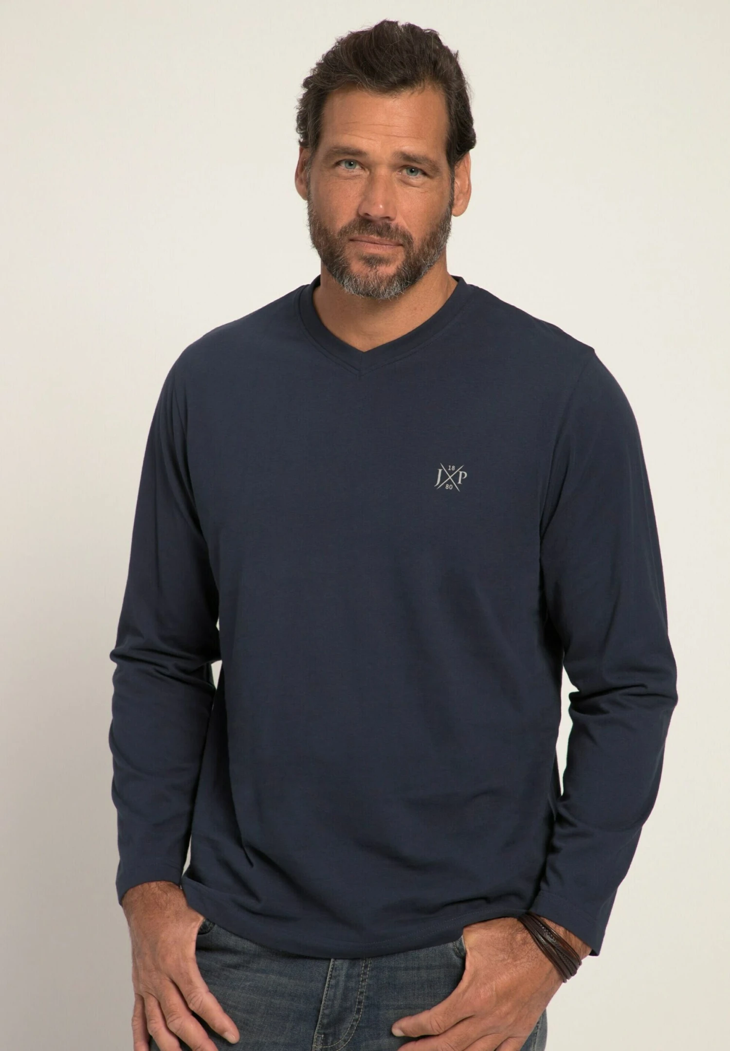 JP1880 V-Ausschnitt - Longsleeve - Navy Blau 3 JP1880 V-Ausschnitt - Longsleeve - Navy Blau