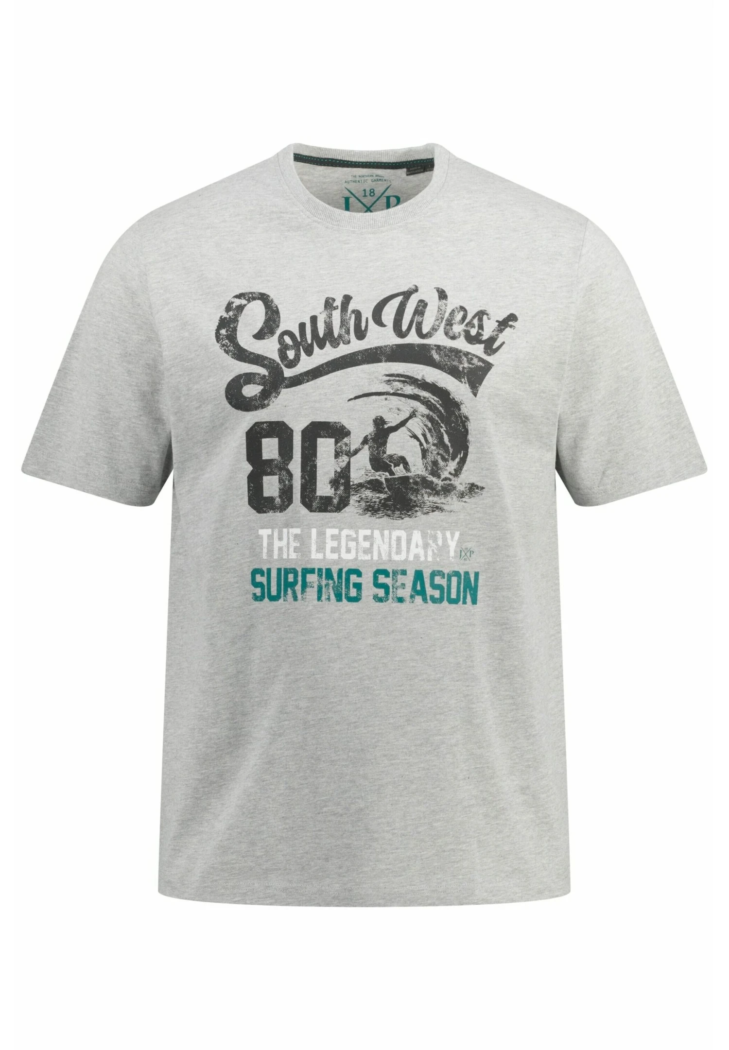 JP1880 Halbarm South West - T-Shirt Print - Gray Melange 5 JP1880 Halbarm South West - T-Shirt Print - Gray Melange - Afbeelding 3