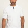 JP1880 Henley Halbarm Rundhals Knopfleisten Print - T-Shirt Basic - Schneeweiß -JP1880 6793209889274fa4869e7cf7ccb34327