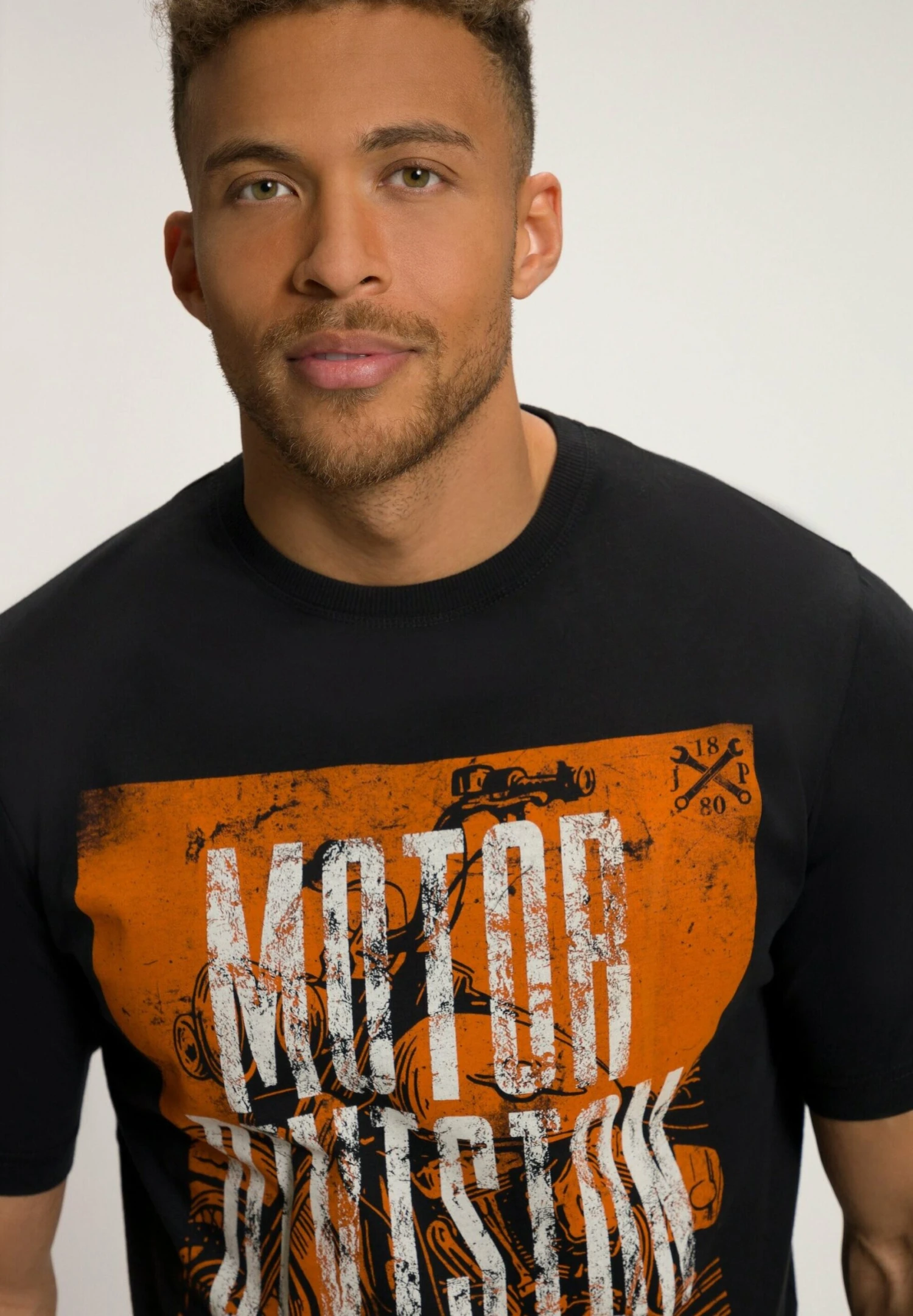 JP1880 Halbarm - T-Shirt Print - Schwarz 4 JP1880 Halbarm - T-Shirt Print - Schwarz - Afbeelding 2