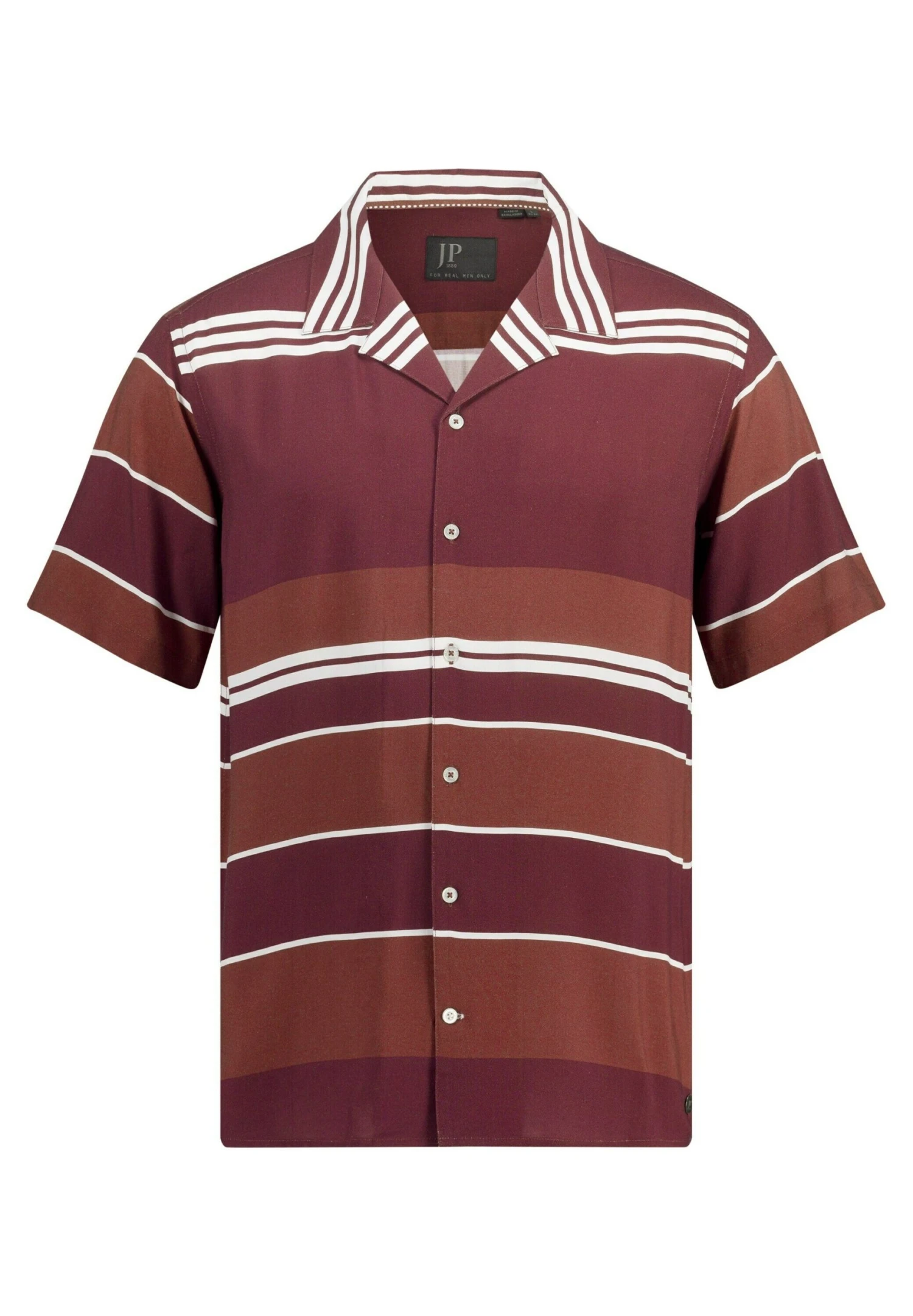 JP1880 Halbarm Buttondown-Kragen Kastiger Fit Streifen - Overhemd - Rost 5 JP1880 Halbarm Buttondown-Kragen Kastiger Fit Streifen - Overhemd - Rost - Afbeelding 3