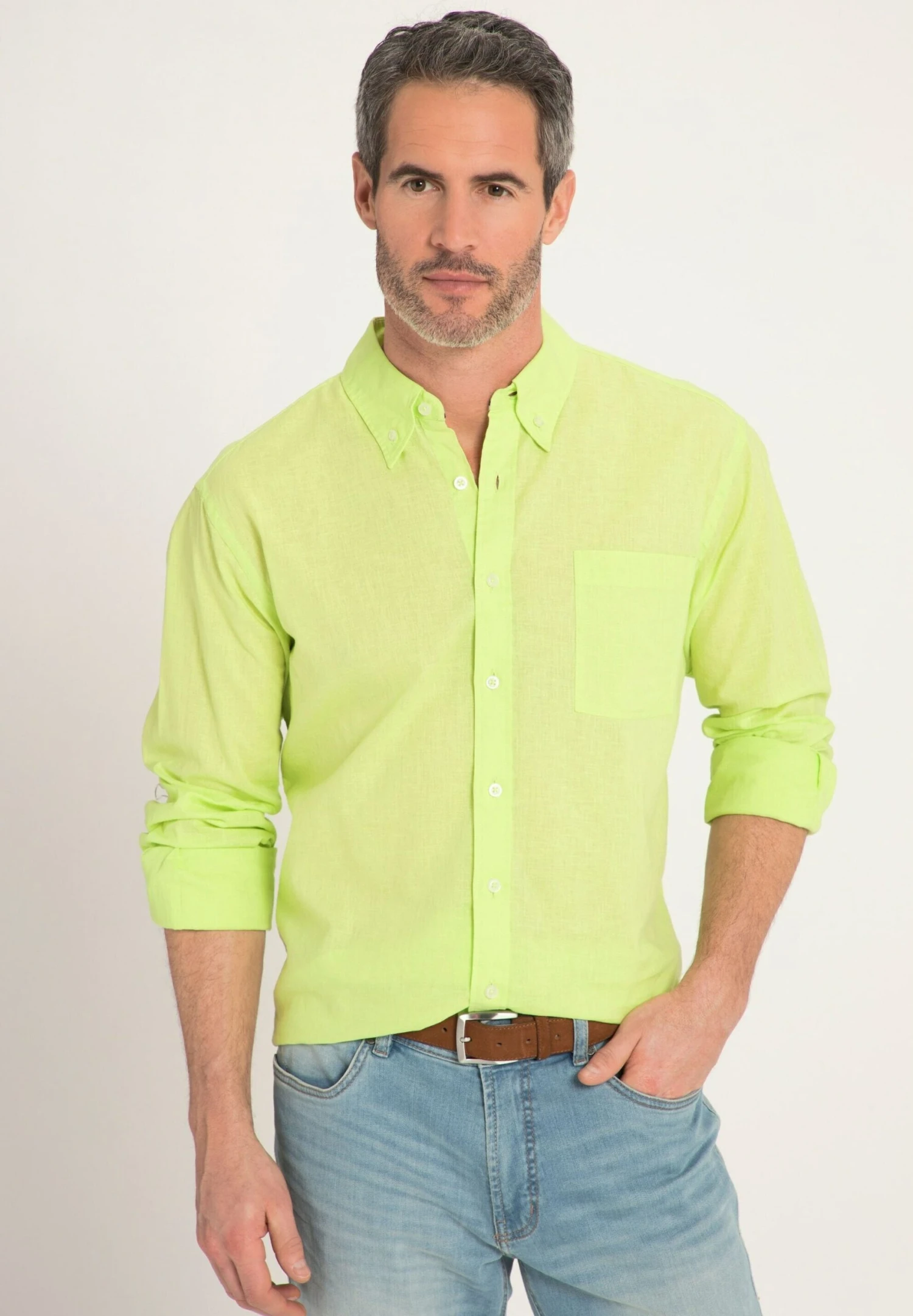 JP1880 Overhemd - Jaune Fluo 4 JP1880 Overhemd - Jaune Fluo - Afbeelding 2