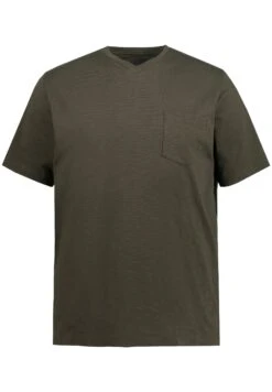 JP1880 Korte MouwenV-Hals Gevlamde- T-Shirt Basic - Dunkel Oliv 7 JP1880 Korte MouwenV-Hals Gevlamde- T-Shirt Basic - Dunkel Oliv -JP1880 82a5383a5a2740cebd54813faf5e49e1