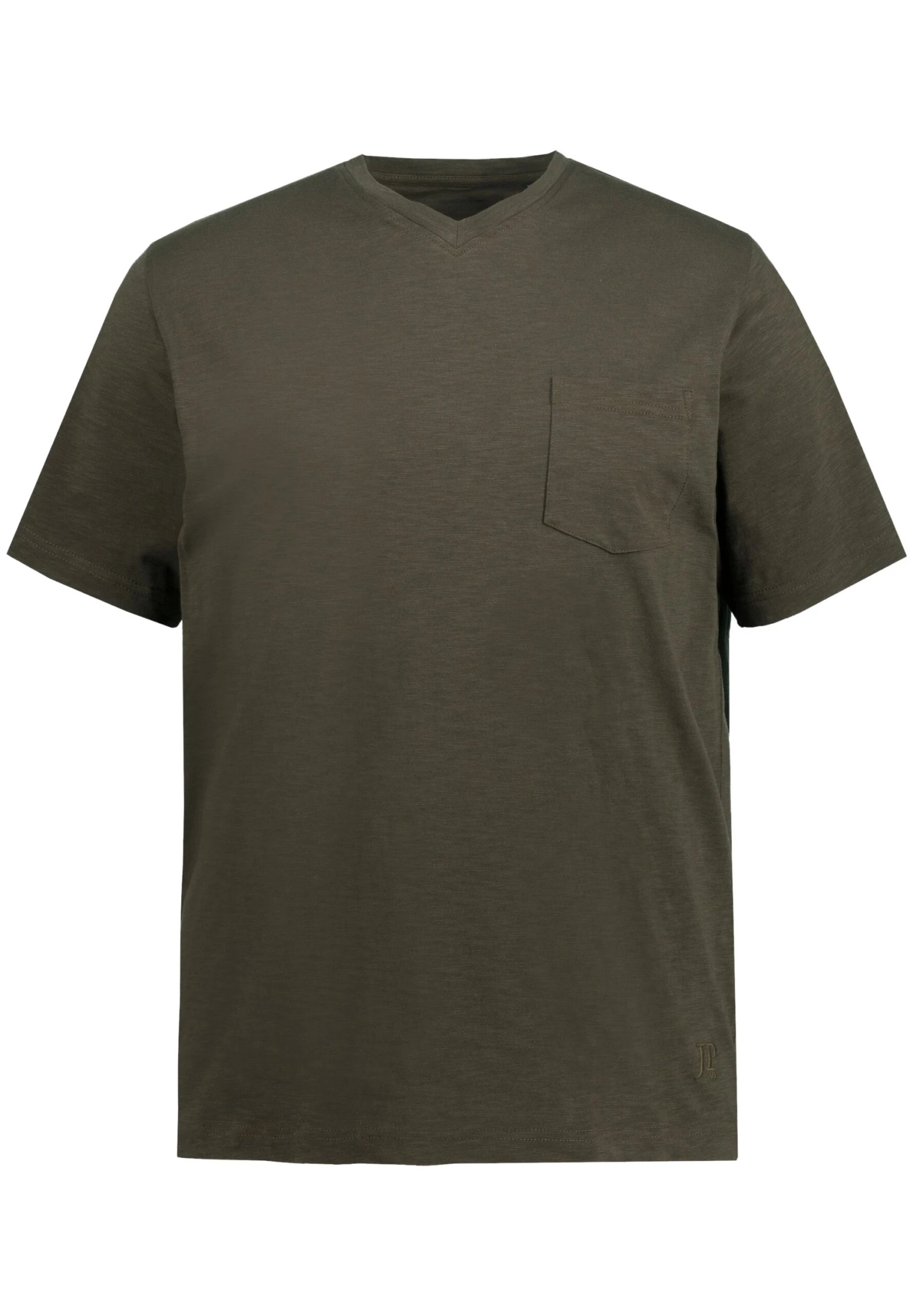 JP1880 Korte MouwenV-Hals Gevlamde- T-Shirt Basic - Dunkel Oliv 5 JP1880 Korte MouwenV-Hals Gevlamde- T-Shirt Basic - Dunkel Oliv - Afbeelding 3