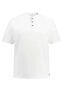 JP1880 Henley Halbarm Rundhals Knopfleisten Print - T-Shirt Basic - Schneeweiß -JP1880 83be80643d914b089e5b7862c1eeff97