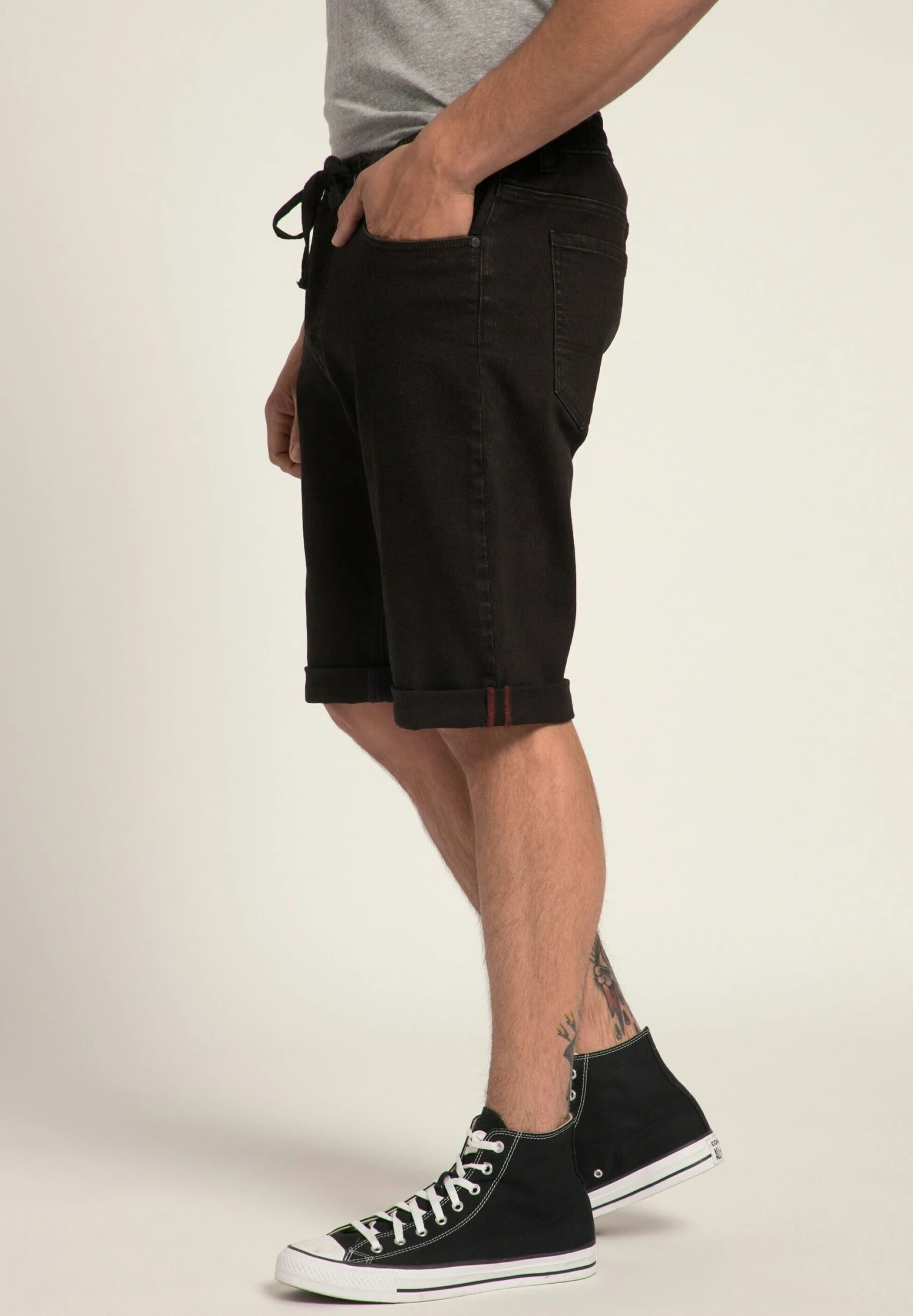 JP1880 Bermuda Bequem Geschnitten Elastikbund 5 Pocket Bis Gr - Jeansshort - Black 5 JP1880 Bermuda Bequem Geschnitten Elastikbund 5 Pocket Bis Gr - Jeansshort - Black - Afbeelding 3