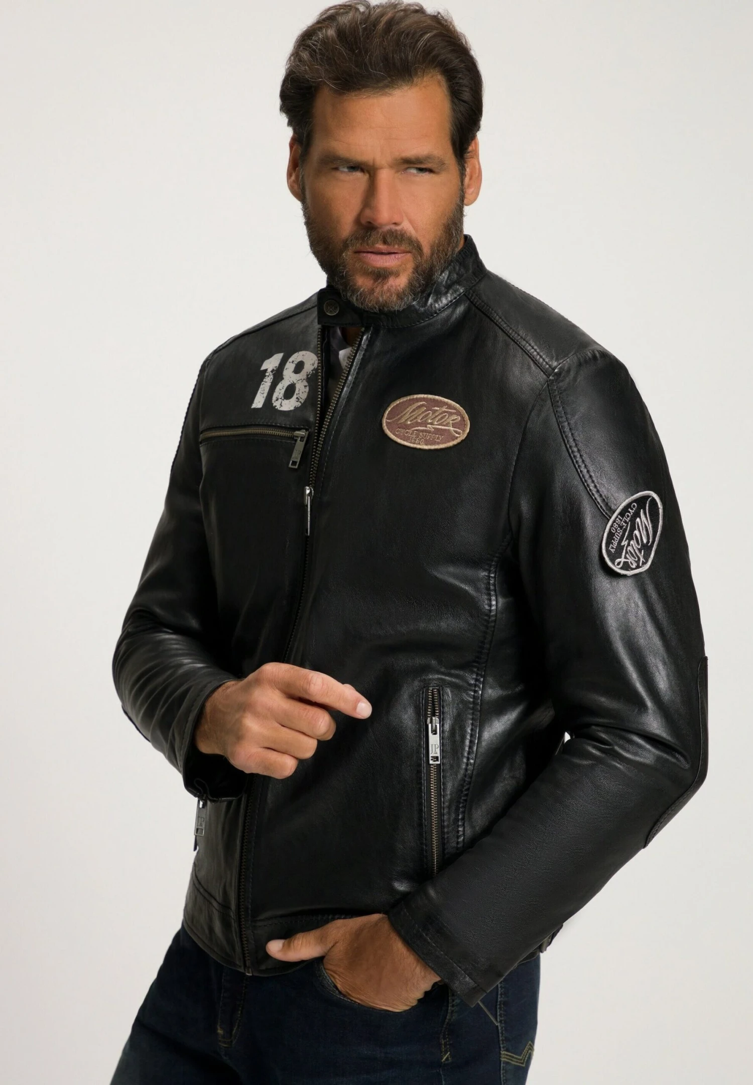 JP1880 Leren Jas - Schwarz 4 JP1880 Leren Jas - Schwarz - Afbeelding 2