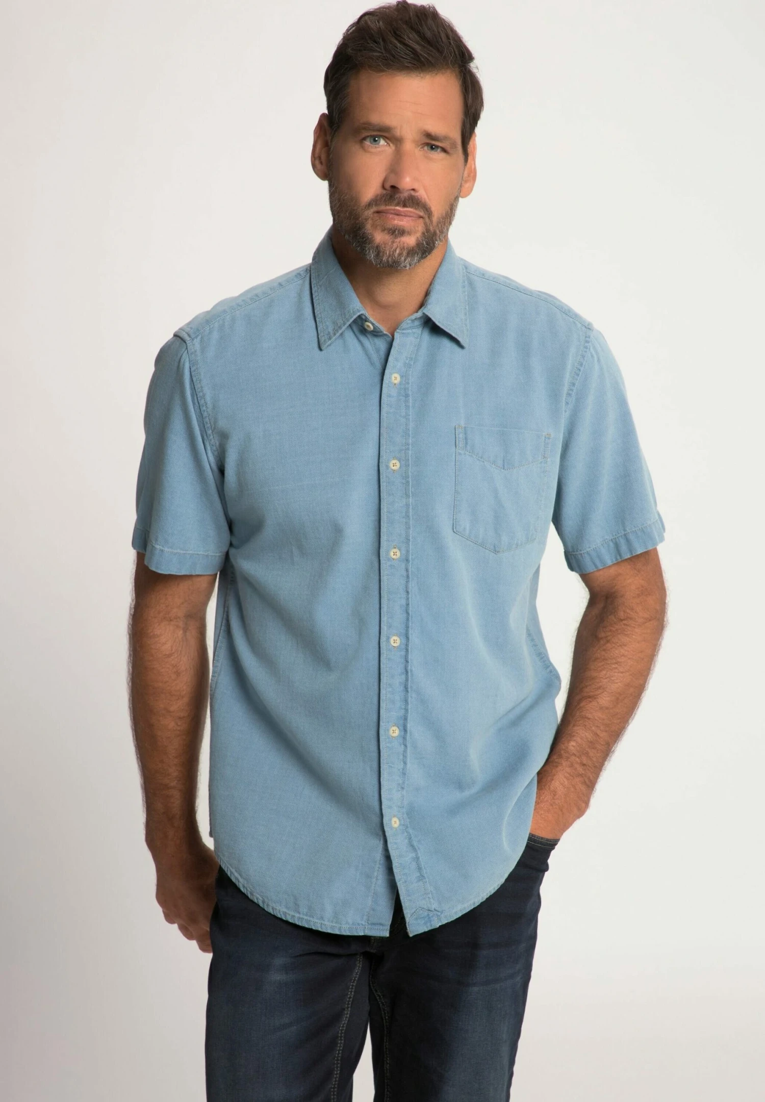 JP1880 Overhemd - Bleached Denim 3 JP1880 Overhemd - Bleached Denim