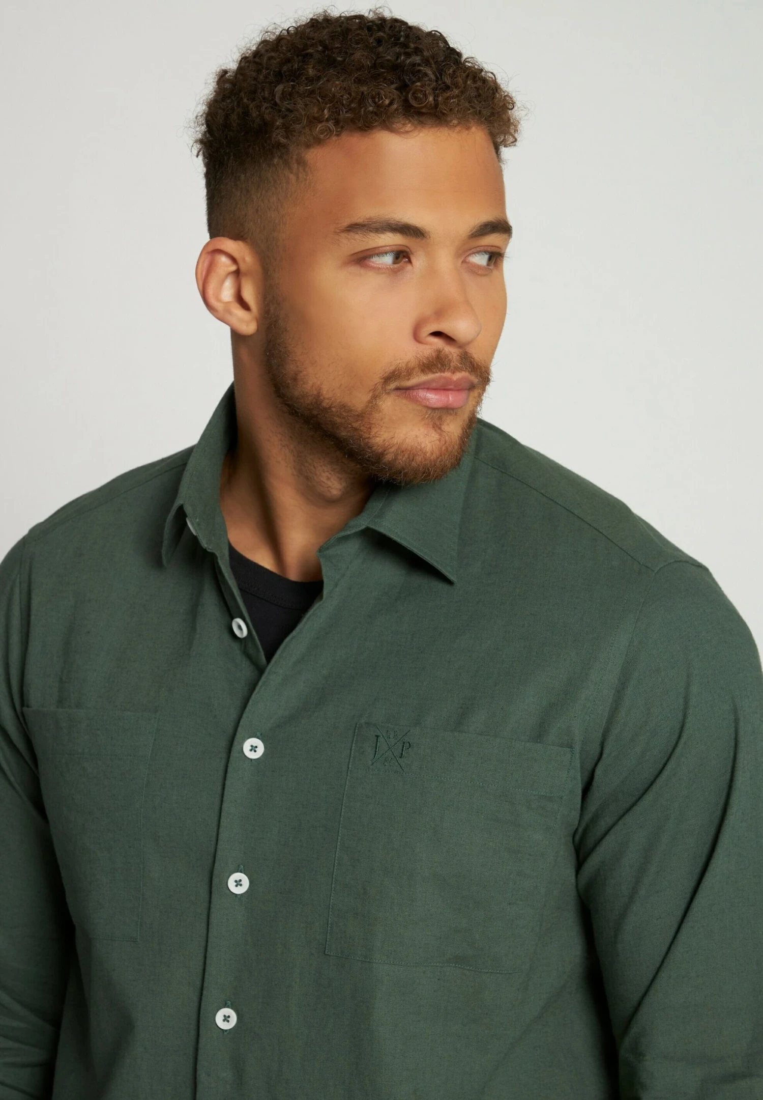 JP1880 Manches Longues Et Col Kent - Overhemd - Vert Nuageux 4 JP1880 Manches Longues Et Col Kent - Overhemd - Vert Nuageux - Afbeelding 2