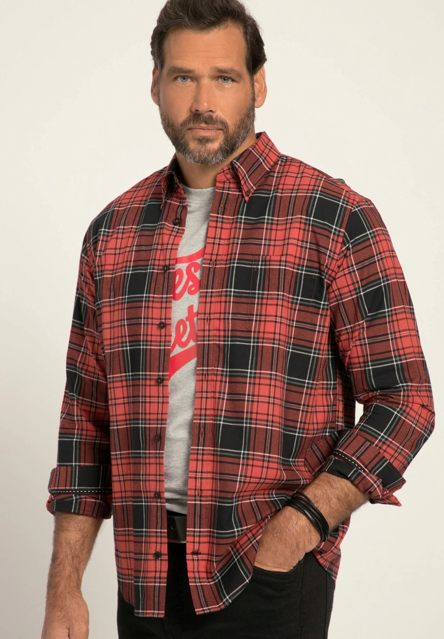 JP1880 Karolangarm Buttondown Kragen Modern Fit - Overhemd - Hellrot 3 JP1880 Karolangarm Buttondown Kragen Modern Fit - Overhemd - Hellrot