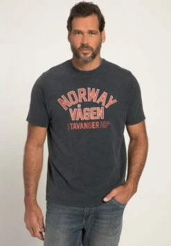 JP1880 Halbarm Vintage Look Rundhals - T-Shirt Print - Navy Blau