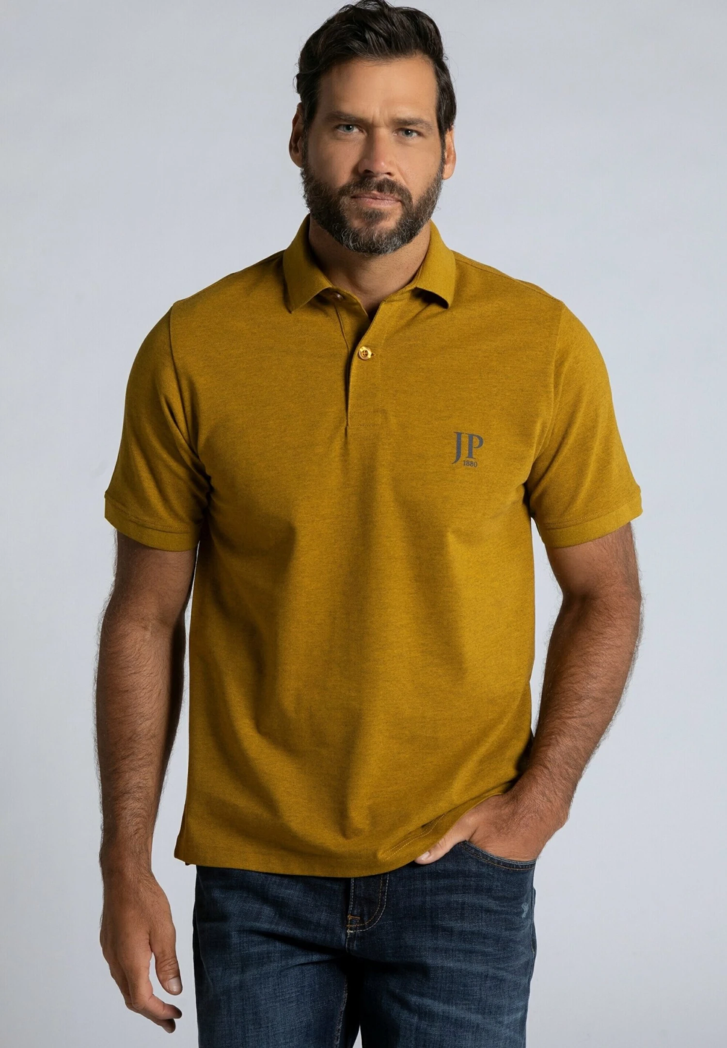 JP1880 Poloshirt - Jaune Mais, Bleu Marine 3 JP1880 Poloshirt - Jaune Mais, Bleu Marine