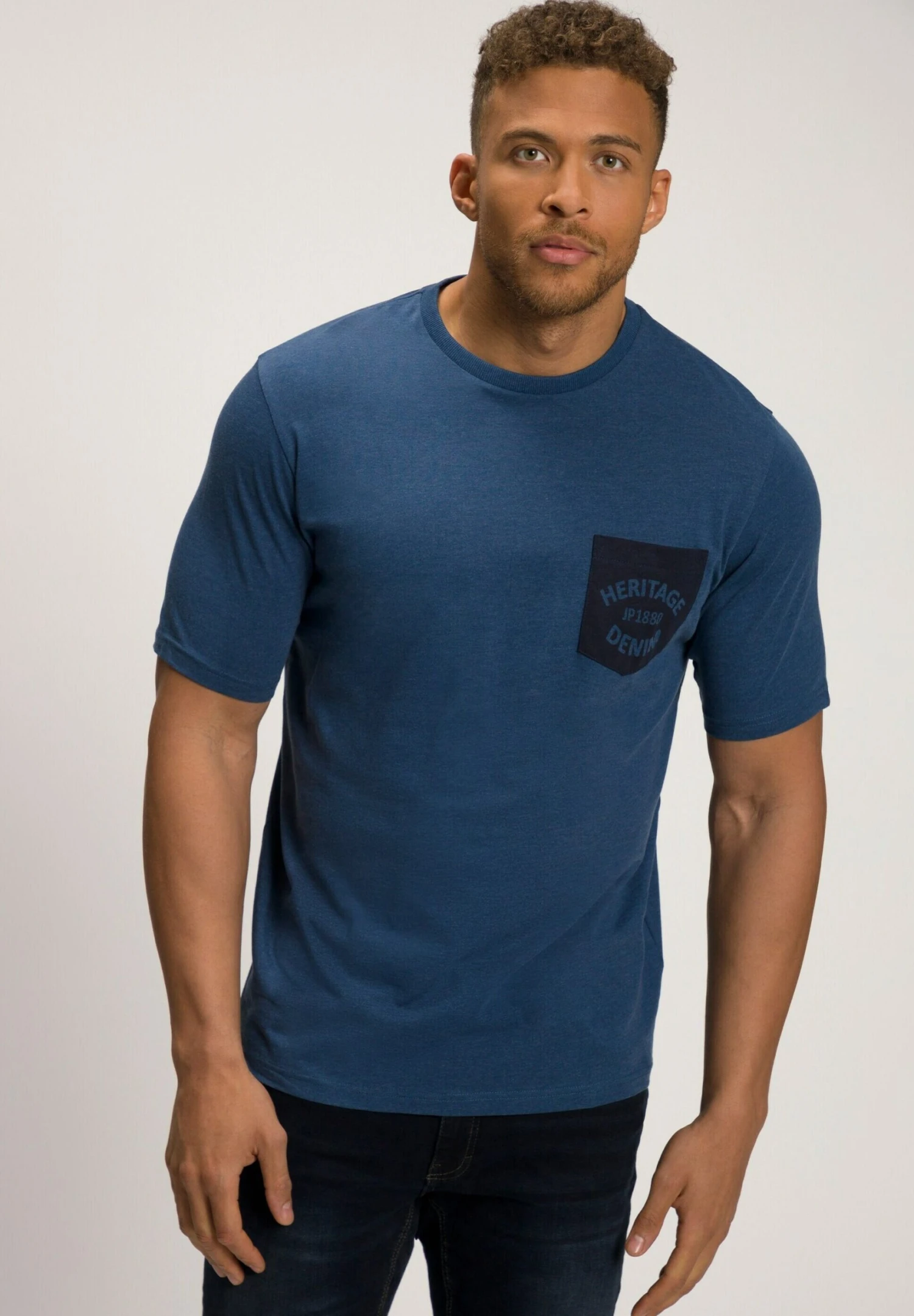 JP1880 T-Shirt Print - Blue Denim 3 JP1880 T-Shirt Print - Blue Denim