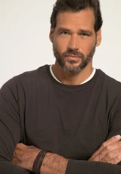 JP1880 Oeko Tex Doppel Ausschnitt - Longsleeve - Dark Brown -JP1880 a52548ab35b646759eeded88dd0cd050