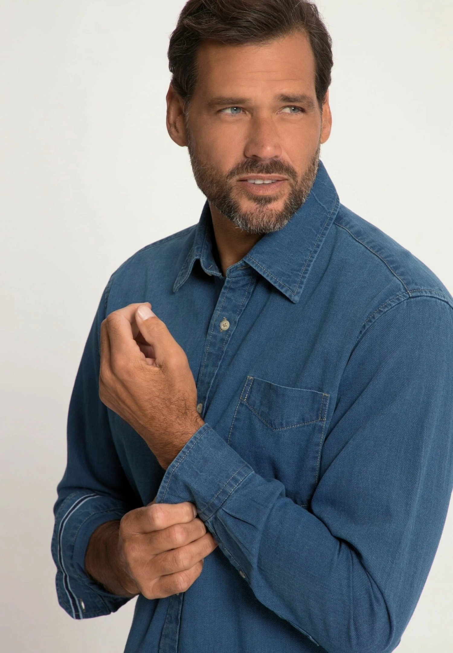 JP1880 Modern Fit - Overhemd - Blue Denim 4 JP1880 Modern Fit - Overhemd - Blue Denim - Afbeelding 2