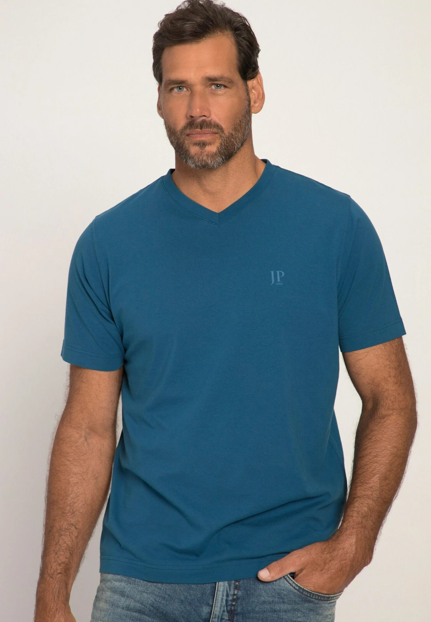 JP1880 T-Shirt Basic - Smaragdgrün 4 JP1880 T-Shirt Basic - Smaragdgrün - Afbeelding 2