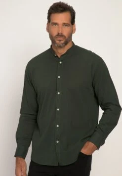 JP1880 Langarm -Qualität Stehkragen Modern Fit - Overhemd - Schwarzolive
