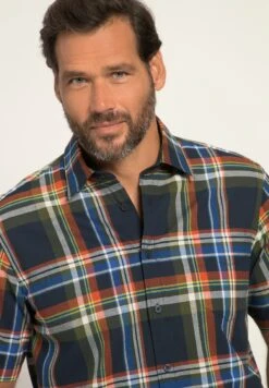 JP1880 Karo Halbarm Kentkragen Modern Fit - Overhemd - Navy Blau -JP1880 ab4dc98e966b496d9864b0d5d22f2cd9