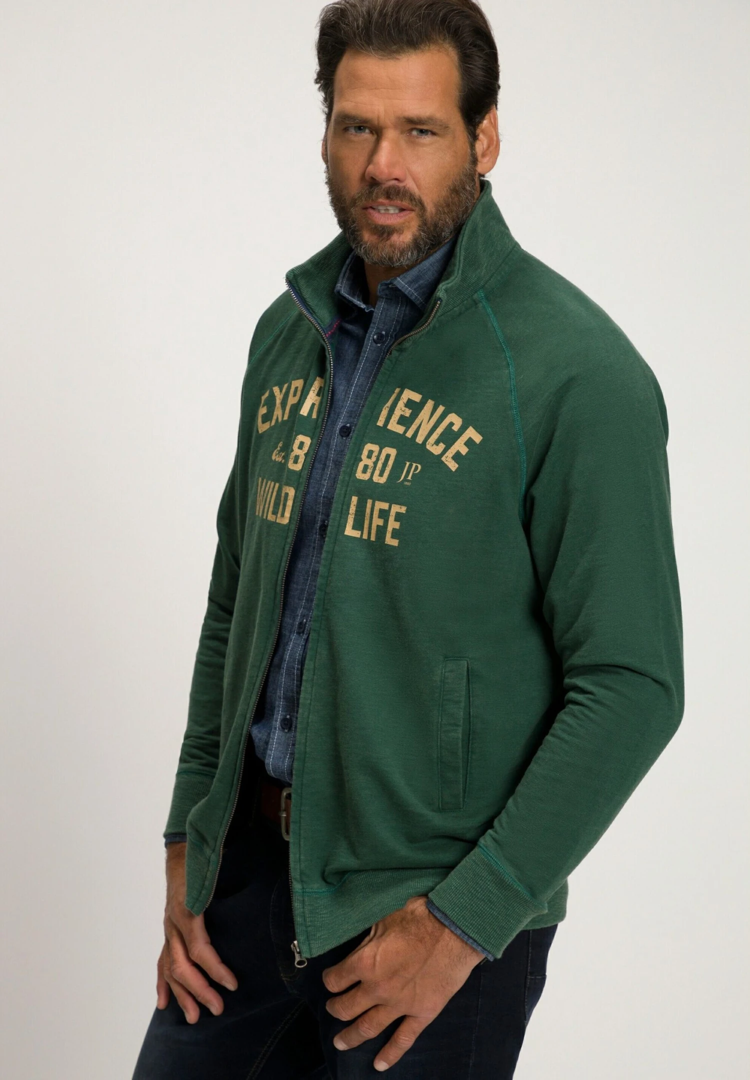 JP1880 Sweater Met Rits - Dunkelgrün 4 JP1880 Sweater Met Rits - Dunkelgrün - Afbeelding 2